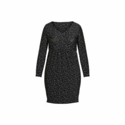 Evans Polka Dot V-Neck Over Knee Dress For Female -Cheap Evans Clothing Store unnamed file 1830