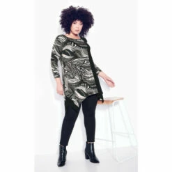 Evans Fauna Spliced Tunic Top For Female -Cheap Evans Clothing Store unnamed file 1842