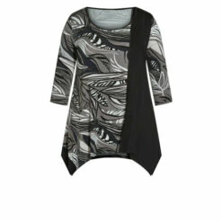 Evans Fauna Spliced Tunic Top For Female -Cheap Evans Clothing Store unnamed file 1844