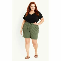 Evans Linen Blend Shorts For Female -Cheap Evans Clothing Store unnamed file 1873