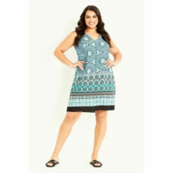 Evans Tile Border Shift Dress For Female -Cheap Evans Clothing Store unnamed file 1881