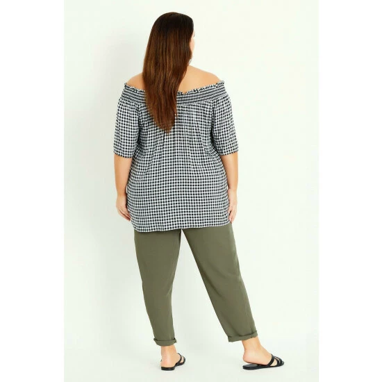 Evans Shirred Gingham Top For Female 4 Evans Shirred Gingham Top For Female - Image 2