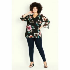 Evans Floral Frill Top For Female