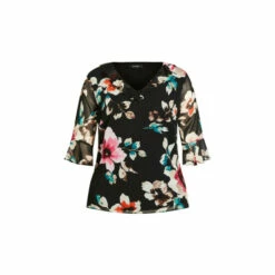 Evans Floral Frill Top For Female -Cheap Evans Clothing Store unnamed file 1909