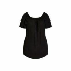 Evans Frill Bardot Top For Female -Cheap Evans Clothing Store unnamed file 1913