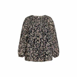 Evans Smocked Puff Sleeve Blouse Top For Female -Cheap Evans Clothing Store unnamed file 1949