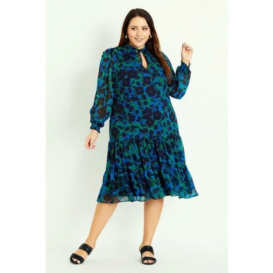 Evans High Neck Frill Dress For Female 6 Evans High Neck Frill Dress For Female - Image 4