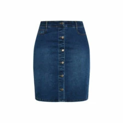 Evans Button Through Denim Skirt For Female
