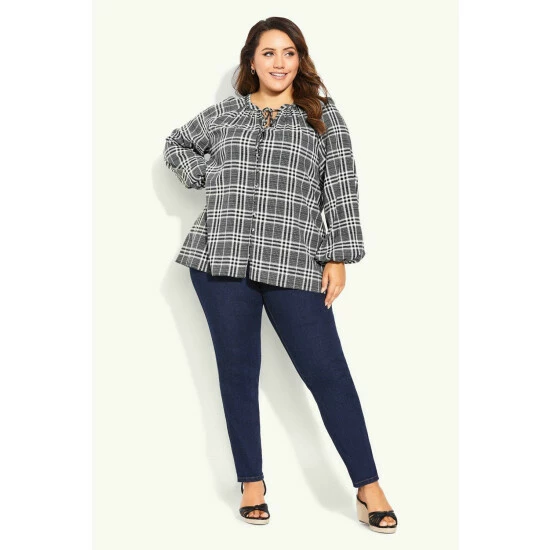 Evans Check Tie Blouse For Female 3 Evans Check Tie Blouse For Female