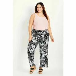 Evans Mono Print Wide Leg Trousers For Female