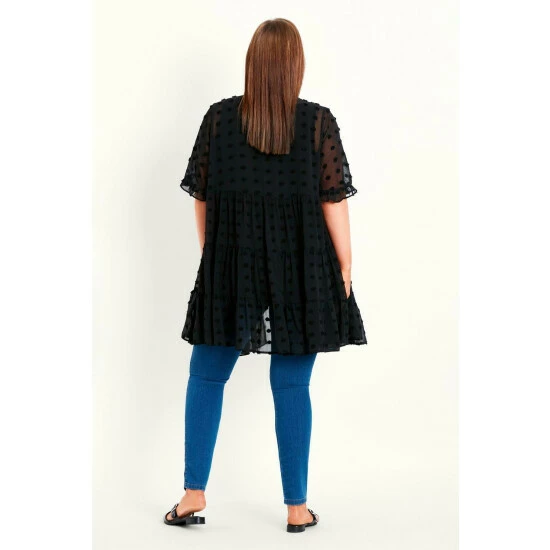 Evans Dobby Texture Tiered Kimono For Female 4 Evans Dobby Texture Tiered Kimono For Female - Image 2