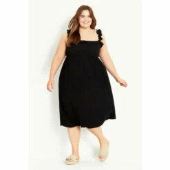 Evans Shirred Ruffle Dress For Female