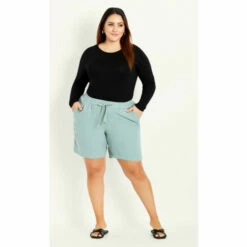 Evans Linen Blend Shorts For Female -Cheap Evans Clothing Store unnamed file 2058