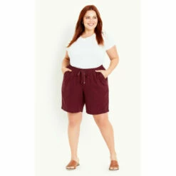 Evans Linen Blend Shorts For Female