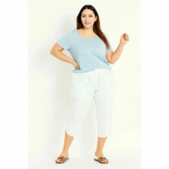 Evans Poplin Crop Pants For Female