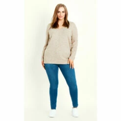 Evans Lounge V Neck Jumper For Female -Cheap Evans Clothing Store unnamed file 2092