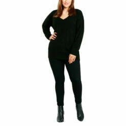 Evans Lounge V Neck Jumper For Female -Cheap Evans Clothing Store unnamed file 2094