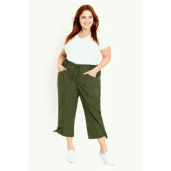 Evans Poplin Crop Trousers Cotton For Female