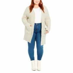 Evans Cable Knit Cardigan For Female