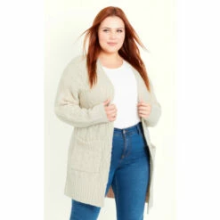 Evans Cable Knit Cardigan For Female -Cheap Evans Clothing Store unnamed file 2117