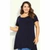Evans Plain Short Sleeve Tunic Top For Female