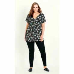 Evans Wrap Front Floral Top For Female -Cheap Evans Clothing Store unnamed file 2206