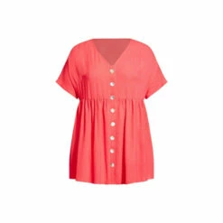 Evans Plain Button Tunic Top For Female -Cheap Evans Clothing Store unnamed file 2210