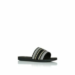 Evans Stripe Weave Sliders For Female