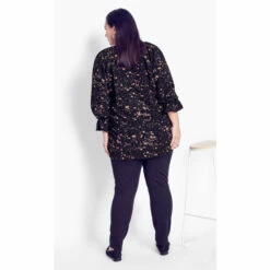 Evans Blouson Sleeve Print Tunic Top For Female -Cheap Evans Clothing Store unnamed file 2296