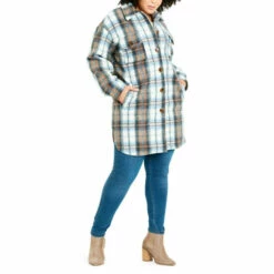 Evans Check Shacket For Female