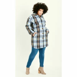 Evans Check Shacket For Female -Cheap Evans Clothing Store unnamed file 2308