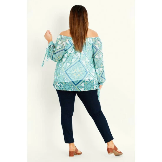 Evans Paisley Bardot Top For Female 4 Evans Paisley Bardot Top For Female - Image 2