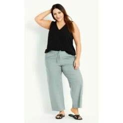 Evans Linen Blend Trousers For Female