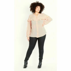 Evans Frill Front Shirt For Female -Cheap Evans Clothing Store unnamed file 2449