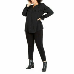 Evans Frill Front Shirt For Female -Cheap Evans Clothing Store unnamed file 2454