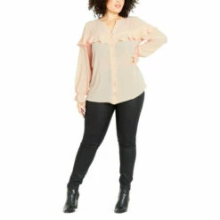 Evans Frill Front Shirt For Female -Cheap Evans Clothing Store unnamed file 2455