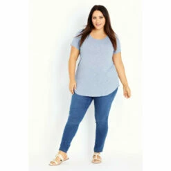 Evans Basic Slub T-Shirt For Female -Cheap Evans Clothing Store unnamed file 2479