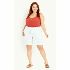 Evans Linen Blend Shorts For Female