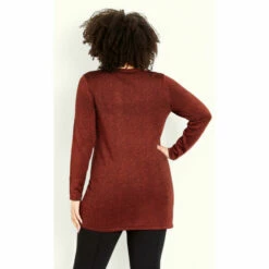 Evans Button Tunic Top Jumper For Female -Cheap Evans Clothing Store unnamed file 2545