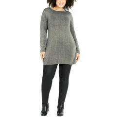 Evans Button Tunic Top Jumper For Female -Cheap Evans Clothing Store unnamed file 2546
