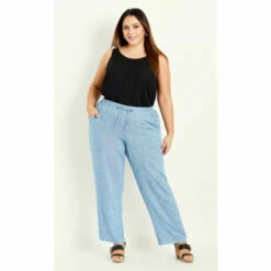 Evans Linen Blend Trousers For Female