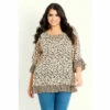 Evans Leopard Bardot Top For Female -Cheap Evans Clothing Store unnamed file 2559