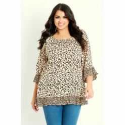 Evans Leopard Bardot Top For Female -Cheap Evans Clothing Store unnamed file 2562