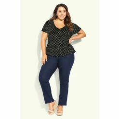 Evans Jersey Button Up Top For Female