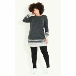 Evans Fairisle Tunic Top For Female -Cheap Evans Clothing Store unnamed file 2707