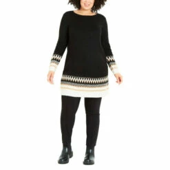 Evans Fairisle Tunic Top For Female -Cheap Evans Clothing Store unnamed file 2710