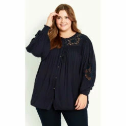 Evans Crochet Insert Shirt For Female -Cheap Evans Clothing Store unnamed file 2730