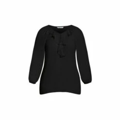 Evans Ruffle Front Blouse For Female -Cheap Evans Clothing Store unnamed file 2755