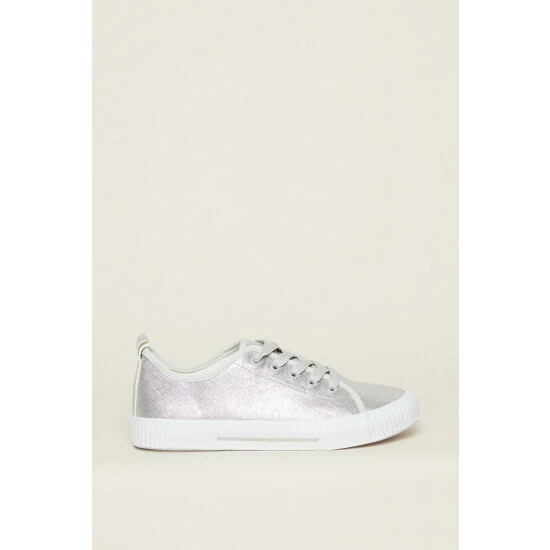 Evans Wide Fit Metallic Lace Up Trainers For Female 5 Evans Wide Fit Metallic Lace Up Trainers For Female - Image 3