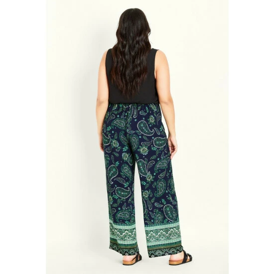 Evans Paisley Border Print Trousers For Female 4 Evans Paisley Border Print Trousers For Female - Image 2